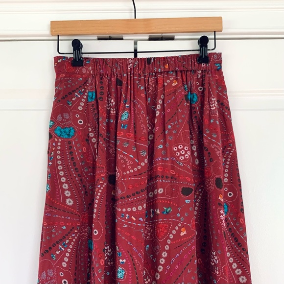 Zadig & Voltaire Joslin Psyche Skirt Lace Trim Artsy Print Midi Slip Size 34 XS - Picture 4 of 7